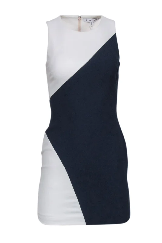 Elizabeth & James - Navy & White Color Block Sleeveless Dress Sz 2 Fashionable unclassified dresses