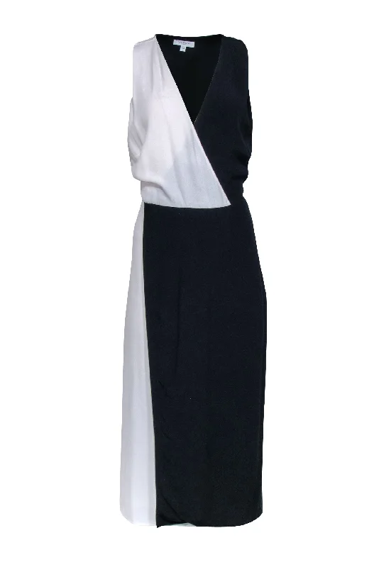 Equipment - Navy & Cream Color Block Sleeveless Dress Sz 10 Popular unclassified dresses