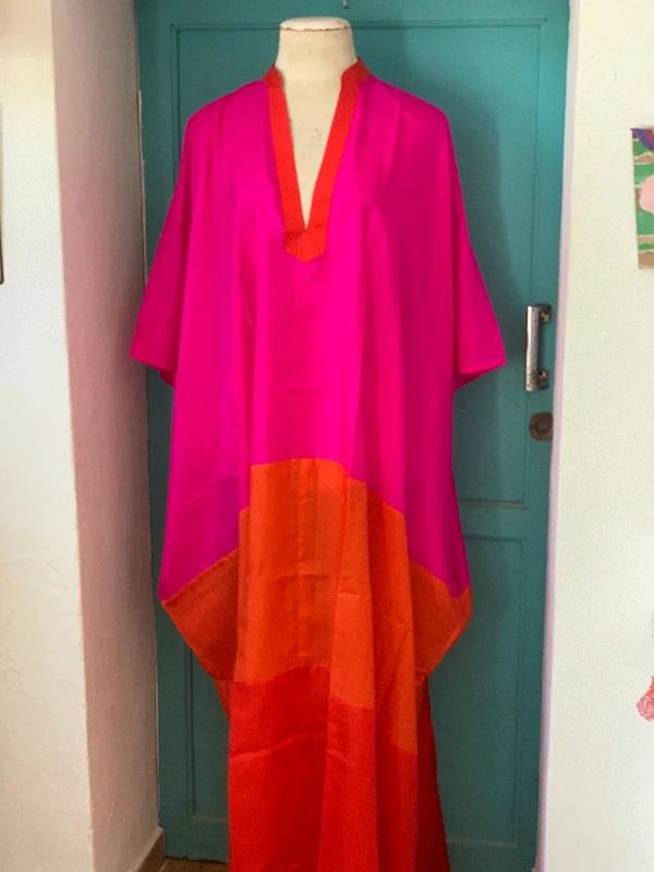 Exclusive luxury Silk kaftan pink orange red Graduation unclassified dresses