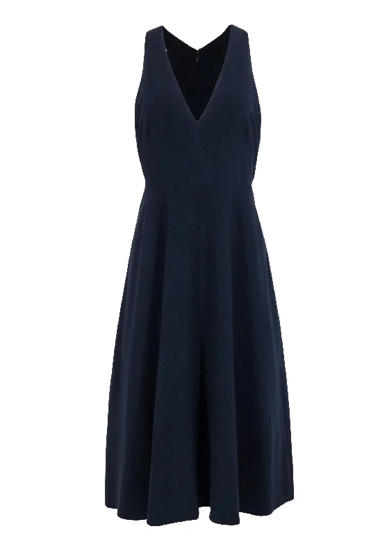 Halston Heritage - Navy Sleeveless V-Neckline Dress Sz 12 Formal unclassified dresses