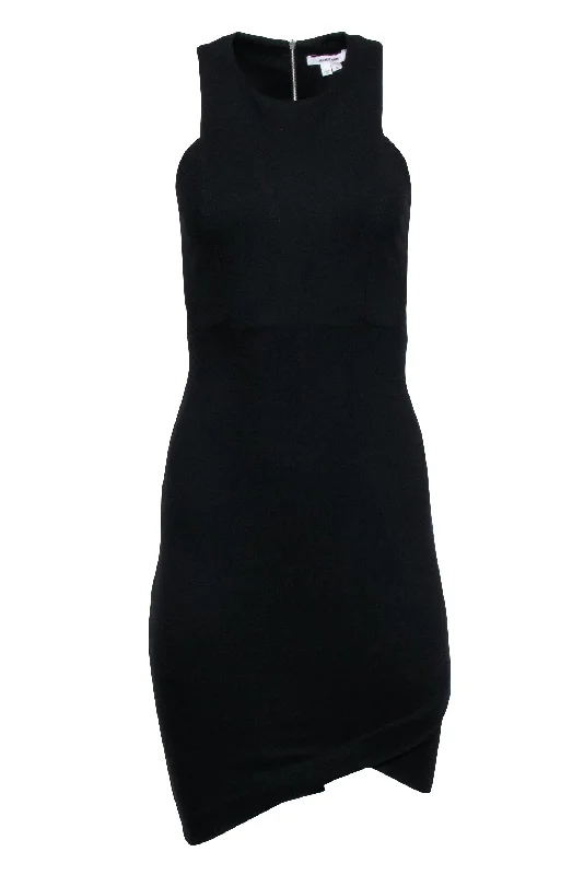 Helmut Lang - Black High Neck Racer Back Fitted Dress Sz S Tulle unclassified dresses