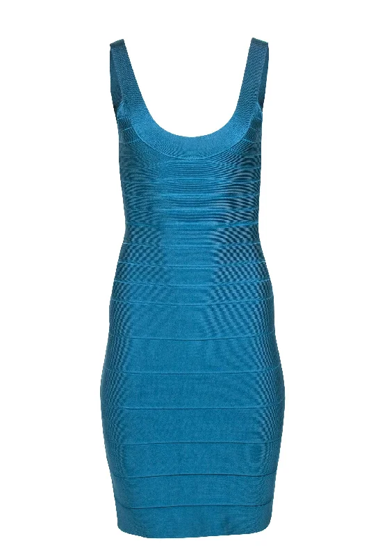 Herve Leger - Teal Bandage Sleeveless Knee Length Dress Sz S Pastel unclassified dresses