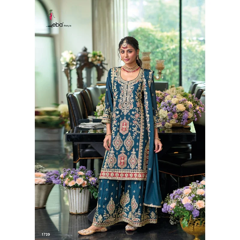 Indian Traditional Designer Heavy Chinon With Embroidery Work Salwar Kameez Plazzo Suit Open-back unclassified dresses