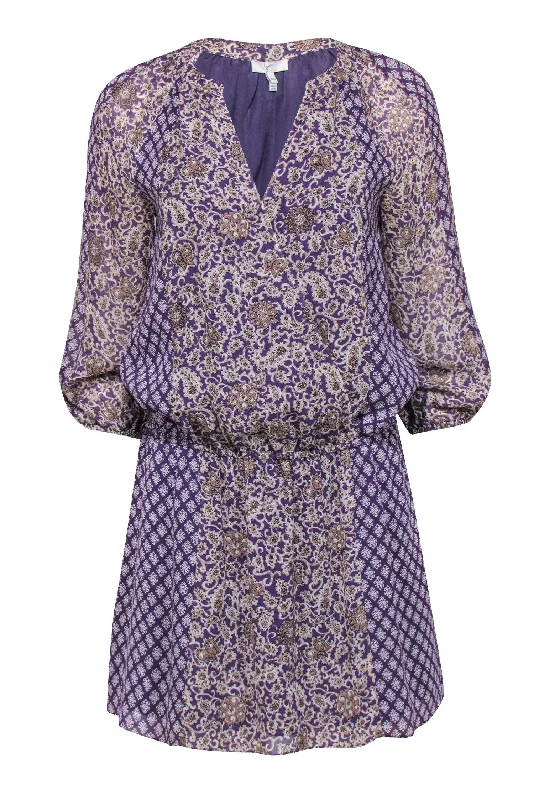 Joie – Purple Paisley Print Dress Sz XXS Wedding guest unclassified dresses