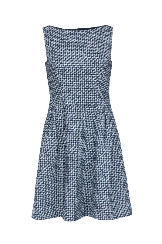 Kate Spade - Navy, White, & Blue Tweed Sleeveless Dress Sz 2 Short unclassified dresses