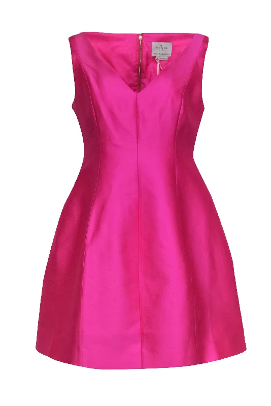 Kate Spade – Hot Pink V-Neck Fit & Flare Sleeveless Dress Sz 8 Designer unclassified dresses