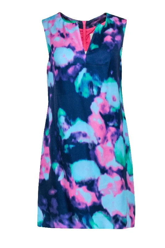 Kate Spade - Pink, Purple, Blue, & Green Tie Dye Sleeveless Shift Dress Sz 8 Long sleeve unclassified dresses