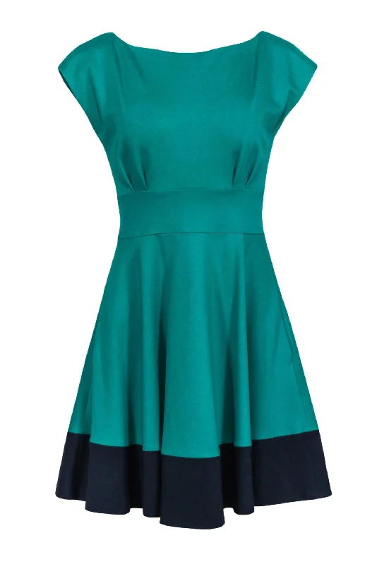 Kate Spade - Kelly Green & Navy Hem Dress Sz S Beach unclassified dresses