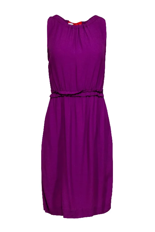 Kate Spade - Purple "Katia" Dress w/ Orange Neck Tie Sz S Polka dot unclassified dresses