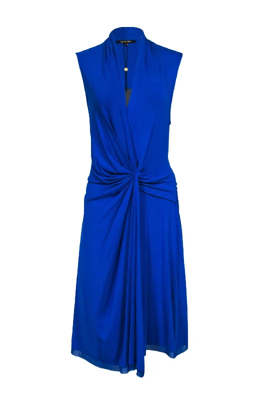 Kobi Halperin - Royal Blue Twist Front Sleeveless Dress Sz XL Neutral tone unclassified dresses