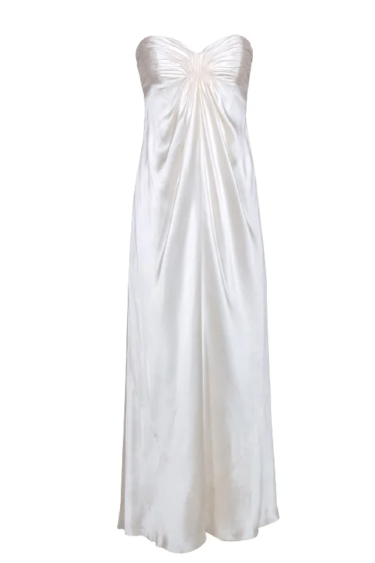 Laundry- Cream Satin Strapless Gown Sz 4 Short unclassified dresses