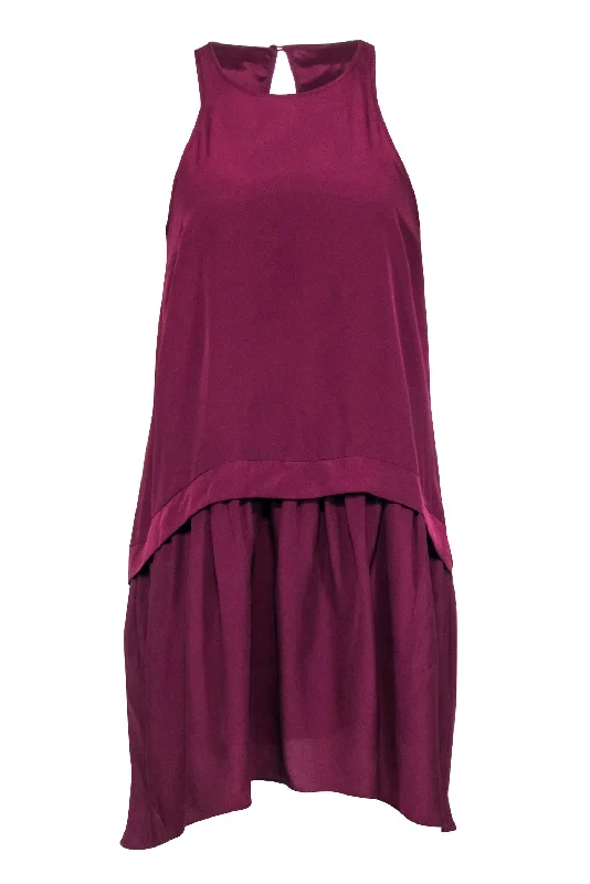 Likely - Plum Purple Sleeveless Drop Waist Dress Sz S Casual chic unclassified dresses