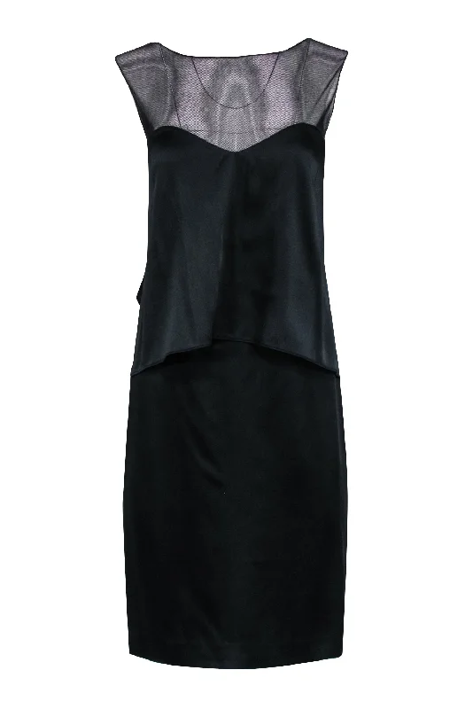 Maison Martin Margiela - Black Silk Blend Sleeveless Strappy Back Dress Sz 6 Unique unclassified dresses