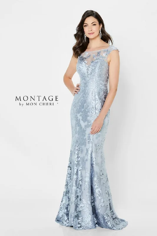 MONTAGE by Mon Cheri 119932 Silver Grey Evening Dress Open-back unclassified dresses