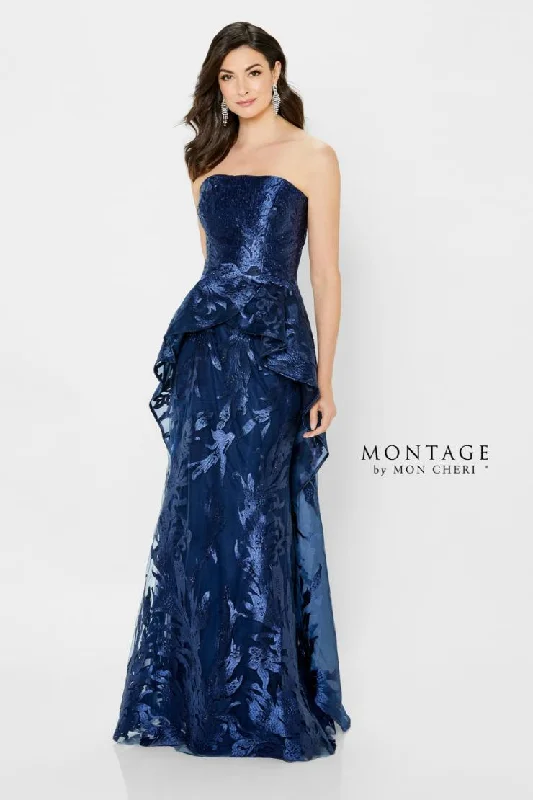 MONTAGE by Mon Cheri 219992 Navy Blue Evening Gown - Size 20 Backless unclassified dresses