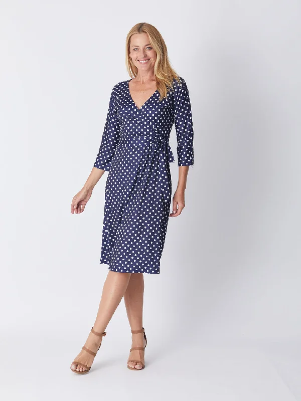 LUNA SKY | Navy Spot Dress Embroidered unclassified dresses