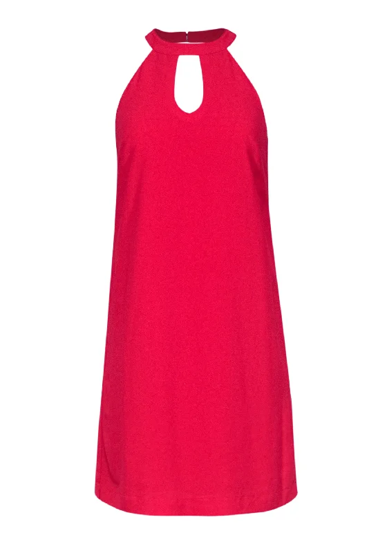 Nicole Miller - Hot Pink Crepe Shift Dress w/ Keyhole Sz 0 Denim unclassified dresses