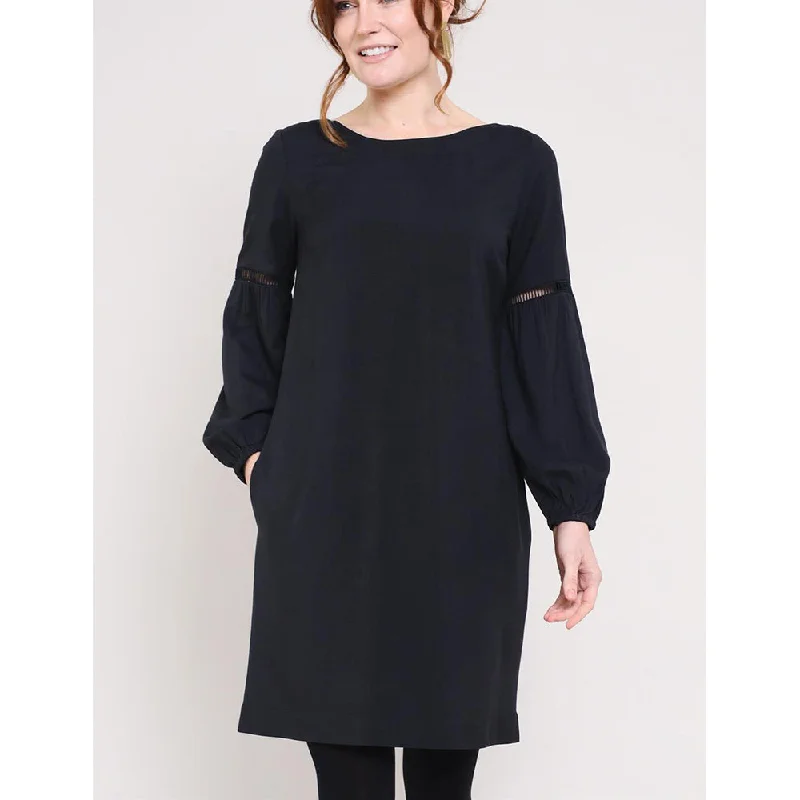 Gathered Sleeve Dress in Raven Trendy new unclassified dresses