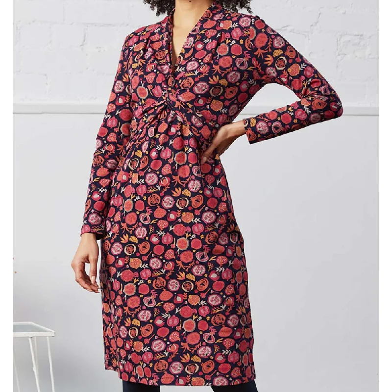 Twist Jersey Dress in Navy & Wine Vintage unclassified dresses