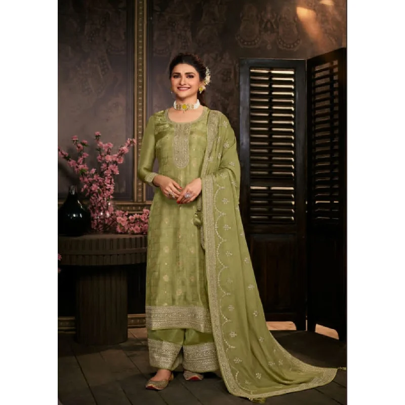 Olive Green Gorgeous Color Embroidery Work Salwar Kameez Plazzo Suit With Georgette Dupatta Elegant unclassified dresses