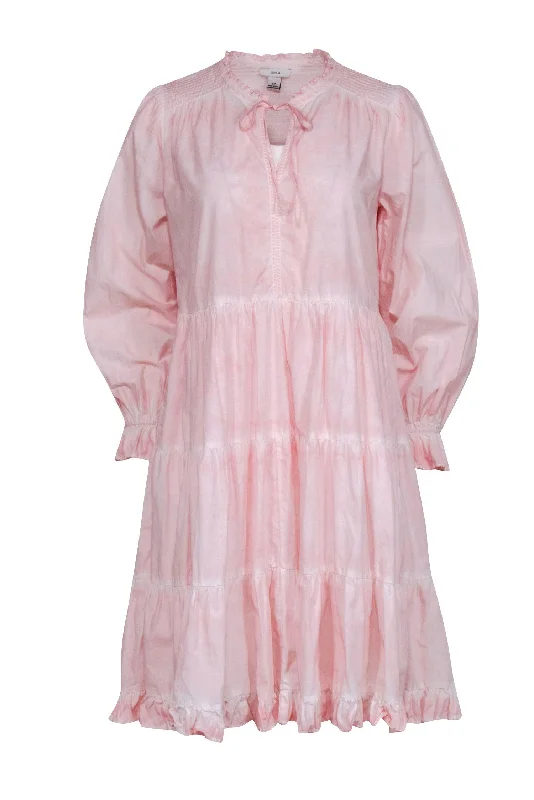 Othilia - Light Pink Cotton Tiered Dress Sz S Velvet unclassified dresses