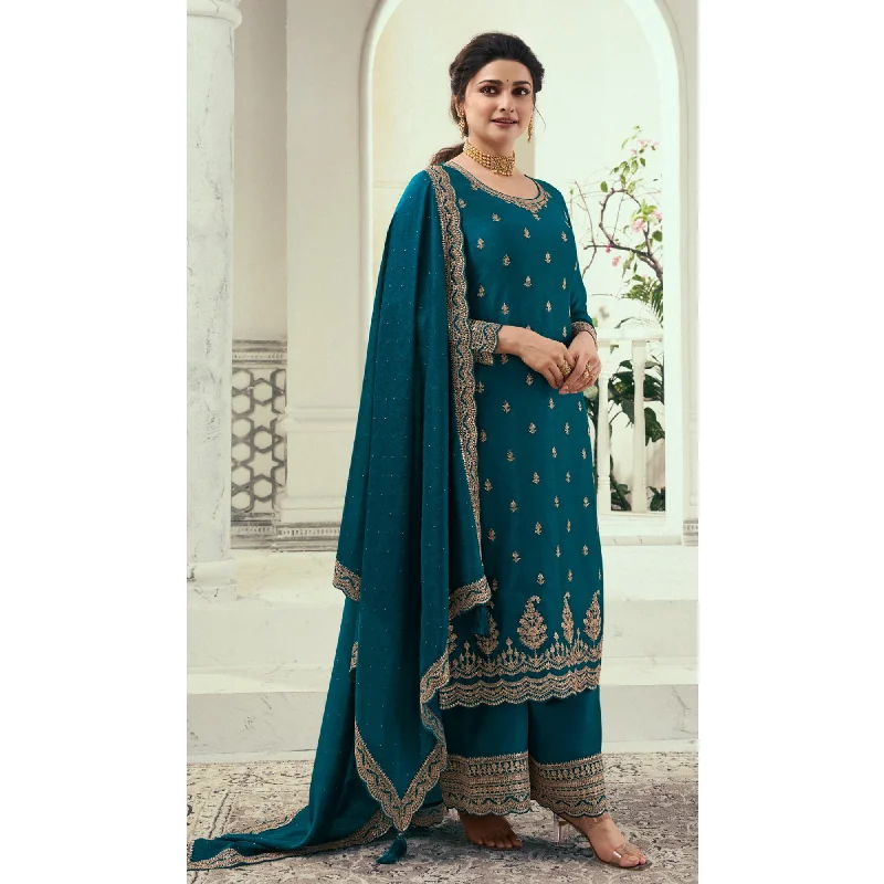 Pakistani Indian Women's Wear Salwar Kameez Dress Embroidery Worked Heavy Plazzo Suits Bold pattern unclassified dresses