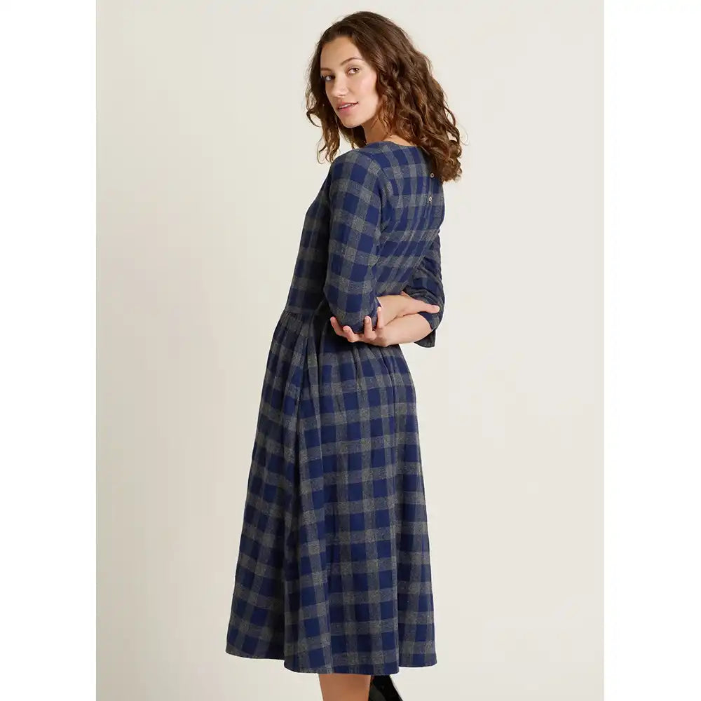 Plaid Check Dress in Navy Fall unclassified dresses