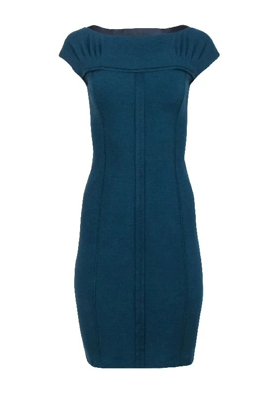 Prada - Teal Cap Sleeve Shift Dress Sz S High-end unclassified dresses