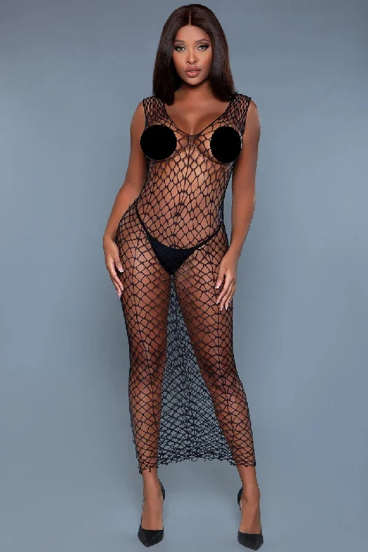 Queen A Little Lovin' Fishnet Gown Soft fabric unclassified dresses