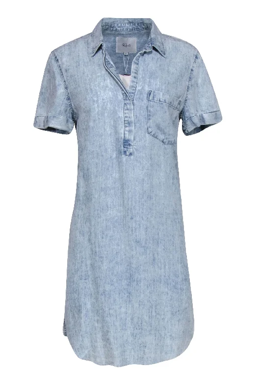 Rails - Blue Light Acid Wash Chambray Shift Dress Sz S Earthy tone unclassified dresses