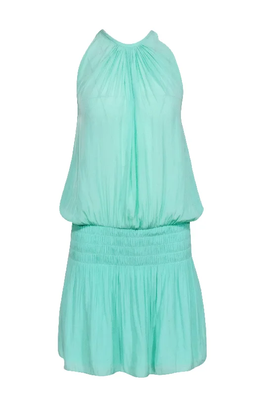 Ramy Brook - Mint Green Sleeveless Dropped Smocked Waist Dress Sz S Date night unclassified dresses