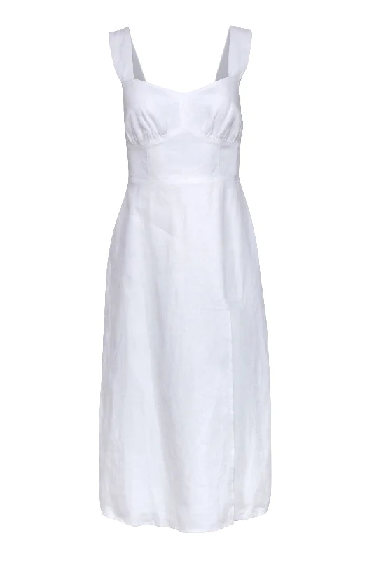 Reformation - White Linen Sleeveless "Seaside" Dress Sz 4 Stylish unclassified dresses