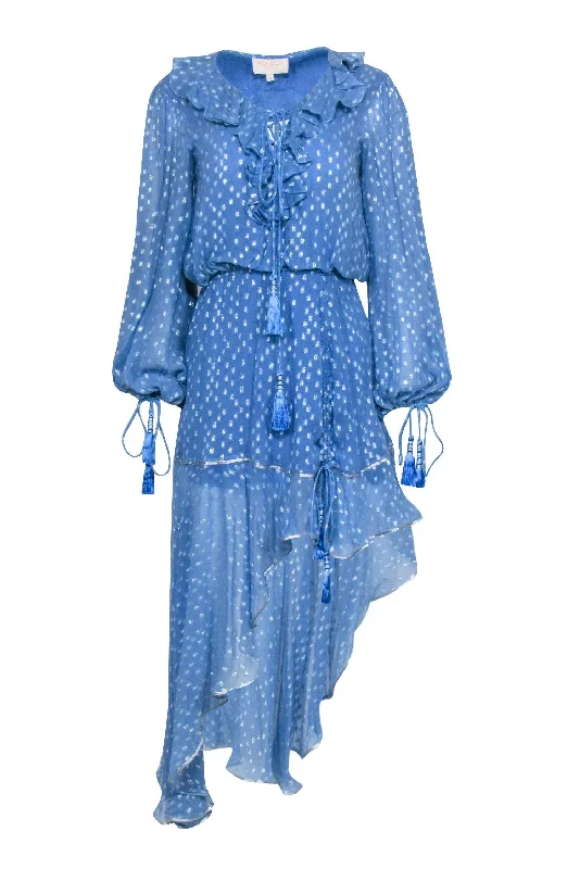 Rococo Sand - Blue & Silver Shimmer Formal Dress Sz S Soft fabric unclassified dresses Rococo Sand - Blue & Silver Shimmer Formal Dress Sz S Soft fabric unclassified dresses