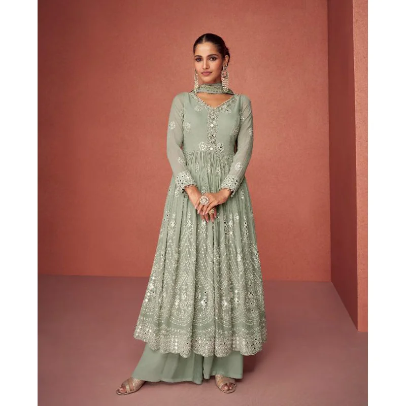 Roka Nikah Wear Women's Anarkali Style Salwar Kameez Plazzo Suits Vacation unclassified dresses