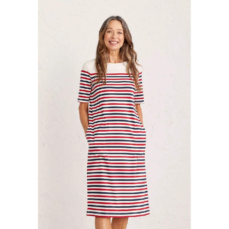 Seasalt Cornwall Red & Blue Striped Dress Dark color unclassified dresses