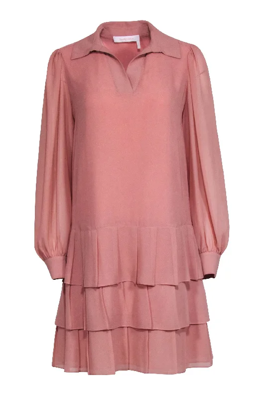 See by Chloe - Blush Pink Pleated Bottom Dress Sz 4 Discounted unclassified dresses