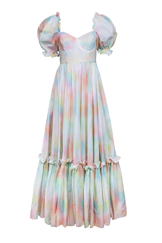 Selkie - Multi-Color Pastel Tie Dye Sz M Wrap unclassified dresses