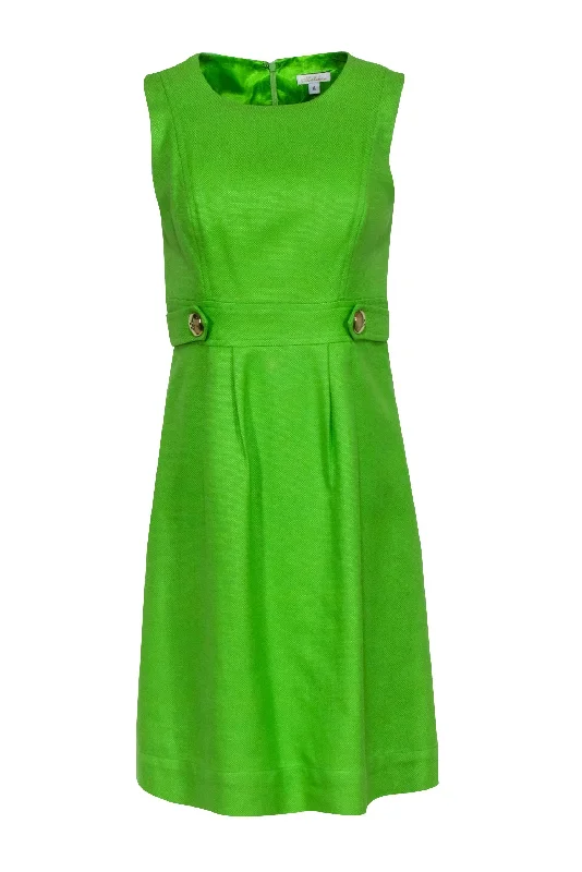 Shoshanna - Lime Green Sleeveless Dress Sz 4 Preppy unclassified dresses