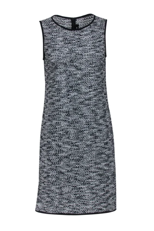 St. John - Black & White Tweed Sleeveless Shift Dress Sz 4 Flowy unclassified dresses