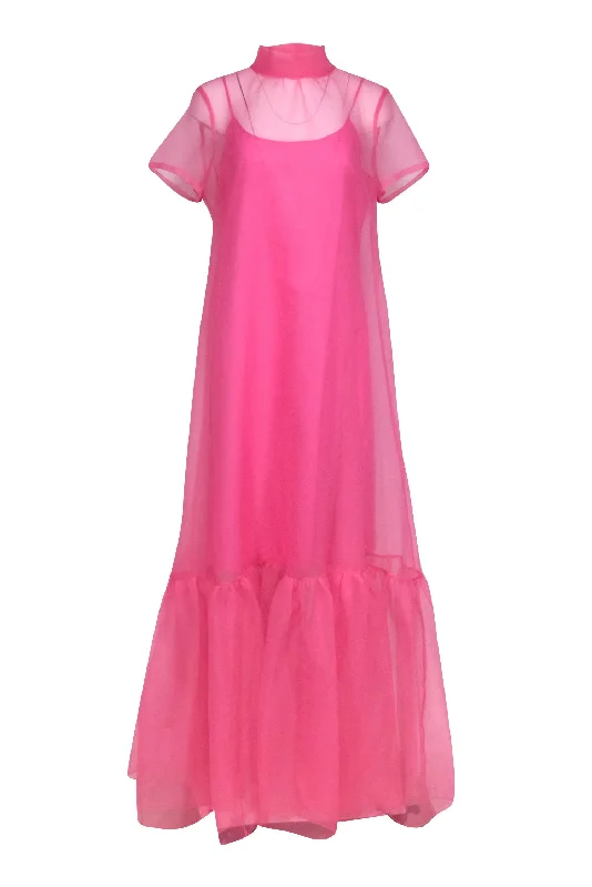 Staud - Bubble Gum Pink Organza "Calluna" Dress Sz L Knitted unclassified dresses