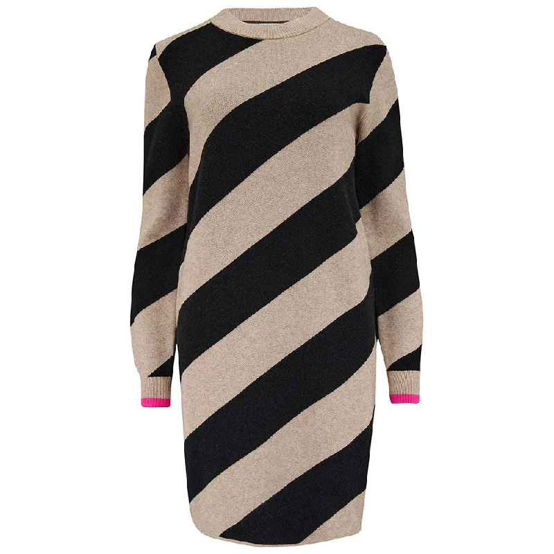 Black & White Knit Stripe Dress Sexy unclassified dresses