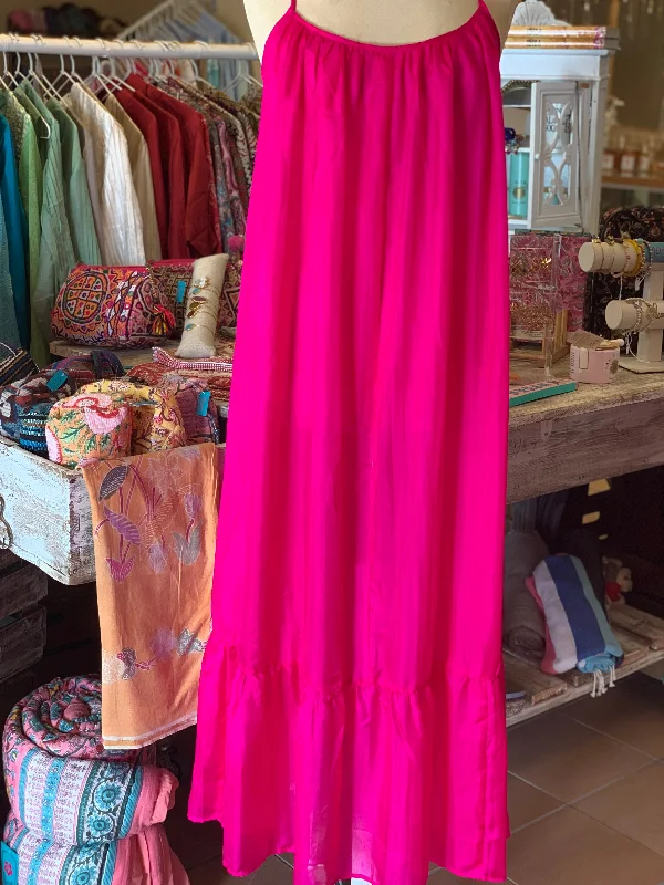 Super luxury Silk dress in hot pink Fall unclassified dresses