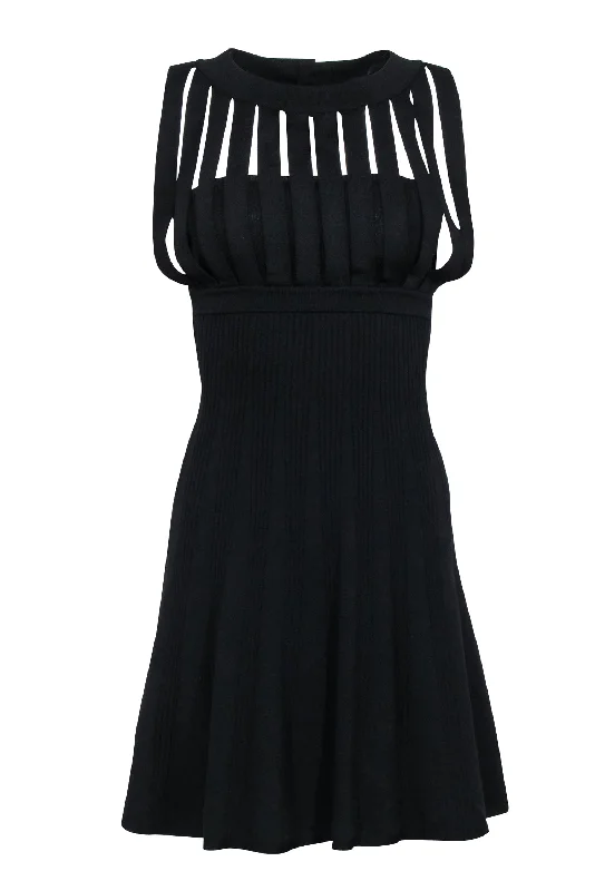 The Kooples - Black Knit Sleeveless Slit Bust Detail Dress Sz XS Women's unclassified dresses