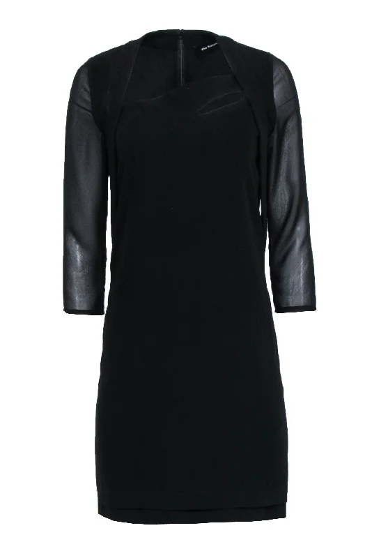 The Kooples - Black Asymmetric Neck Cutout Dress Sz XS Lightweight unclassified dresses