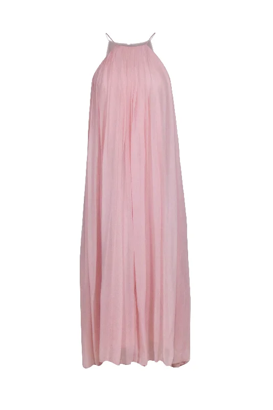 Tibi - Pink Sleeveless Pleated Dress w/ Hi-Low Hem Sz 6 Winter unclassified dresses