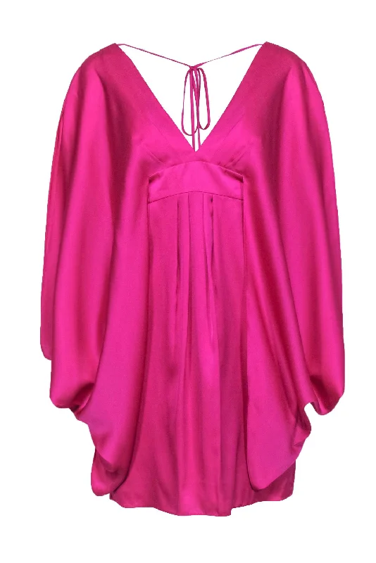 Trina Turk - Hot Pink Silk Blend Dolman Cold Shoulder Dress Sz 4 Lightweight unclassified dresses