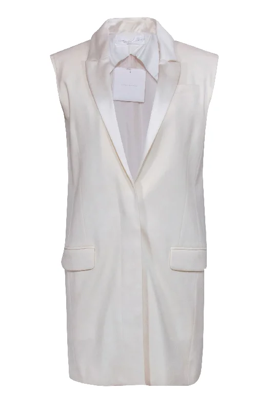 Victoria Beckham - Ivory Frayed Hem Vest Dress Sz 8 Travel unclassified dresses