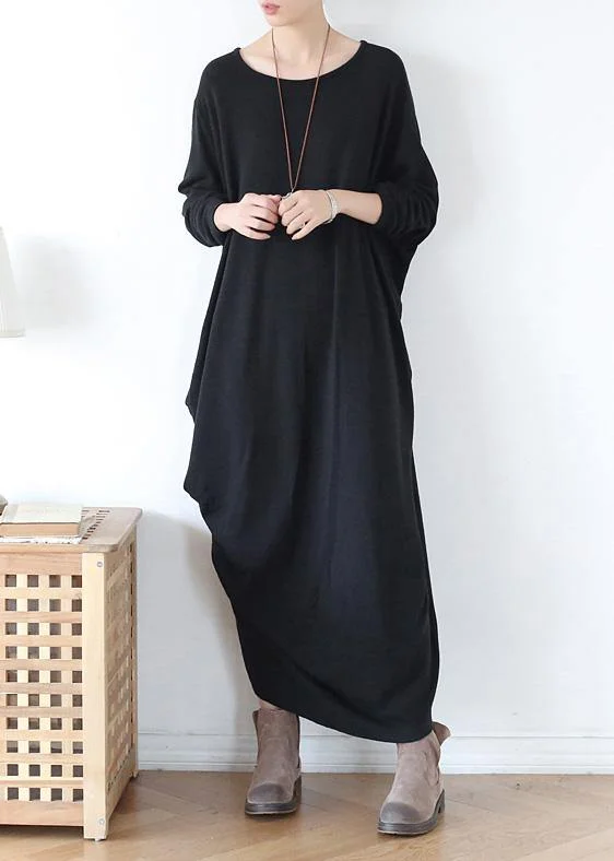 Vivid o neck asymmetric cotton spring clothes Neckline black Robe Dress Short unclassified dresses