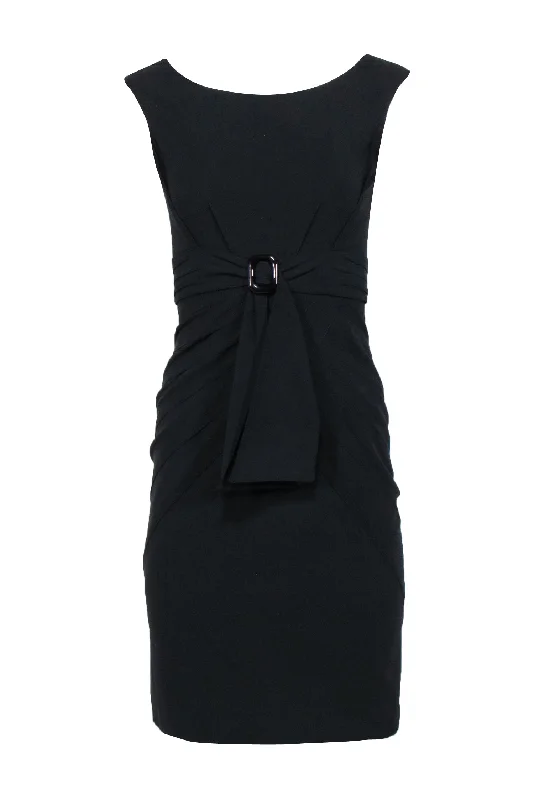 Zac Posen - Black Sleeveless Empire Waist Dress w/ Belt Detail Sz 4 Denim unclassified dresses