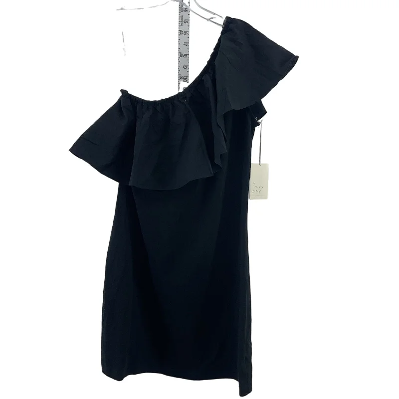 NWT A New Day Women's Black Asymmetric One Shoulder Shift Mini Dress Size M Stretch Mini Skirt